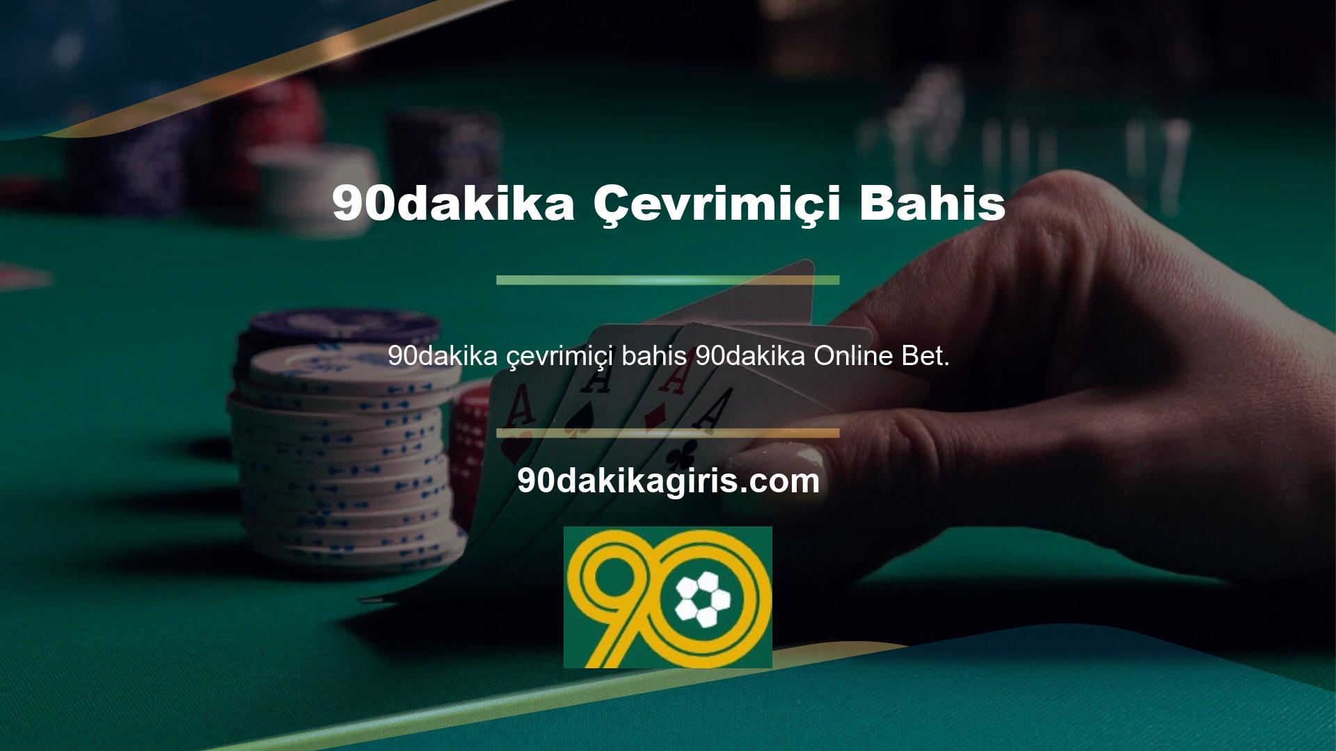 90dakika çevrimiçi bahis ve casino sayfaları üyelik formunu doldururken sizden herhangi bir belge istemeyecektir